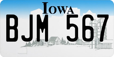 IA license plate BJM567