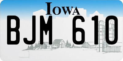 IA license plate BJM610