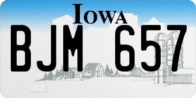 IA license plate BJM657