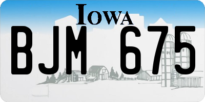 IA license plate BJM675