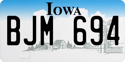 IA license plate BJM694
