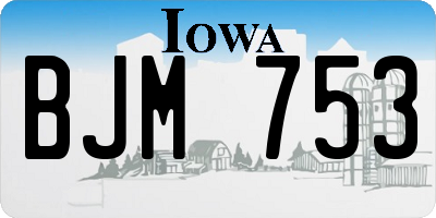 IA license plate BJM753