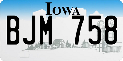 IA license plate BJM758
