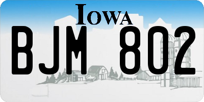 IA license plate BJM802