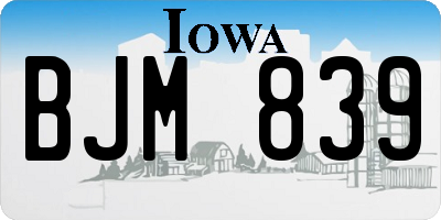 IA license plate BJM839