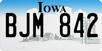 IA license plate BJM842