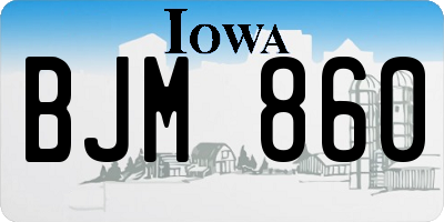 IA license plate BJM860