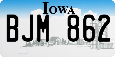 IA license plate BJM862