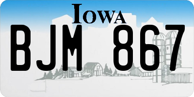 IA license plate BJM867