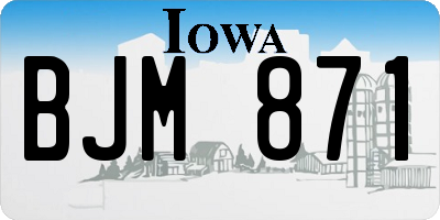 IA license plate BJM871