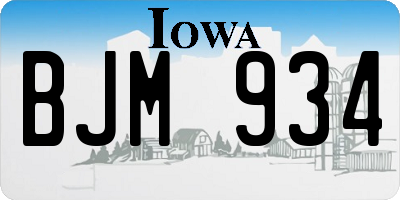 IA license plate BJM934