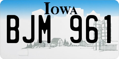 IA license plate BJM961