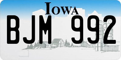 IA license plate BJM992