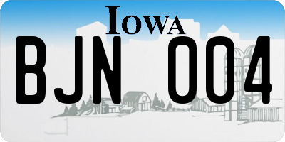 IA license plate BJN004