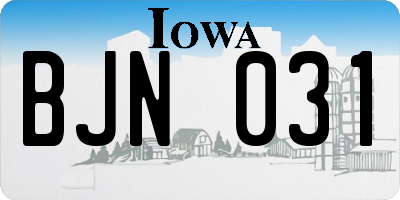 IA license plate BJN031