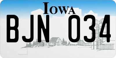 IA license plate BJN034