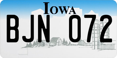 IA license plate BJN072