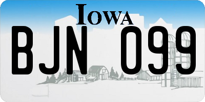 IA license plate BJN099
