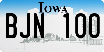 IA license plate BJN100