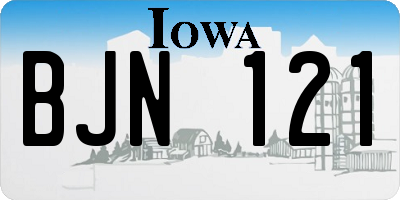 IA license plate BJN121