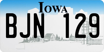 IA license plate BJN129