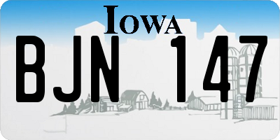 IA license plate BJN147