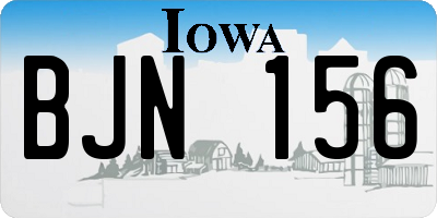 IA license plate BJN156
