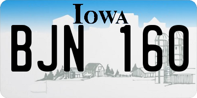 IA license plate BJN160