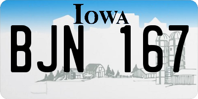 IA license plate BJN167
