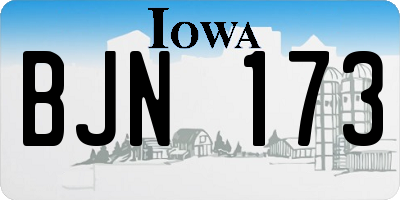 IA license plate BJN173