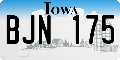 IA license plate BJN175