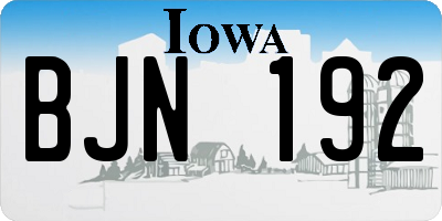 IA license plate BJN192