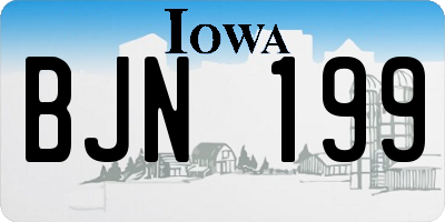 IA license plate BJN199
