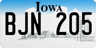 IA license plate BJN205