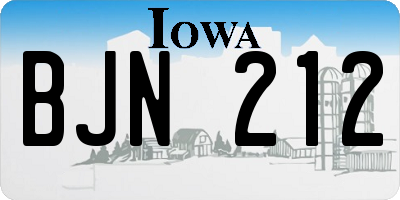 IA license plate BJN212