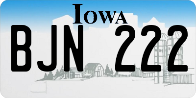 IA license plate BJN222