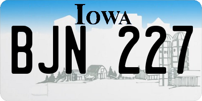 IA license plate BJN227