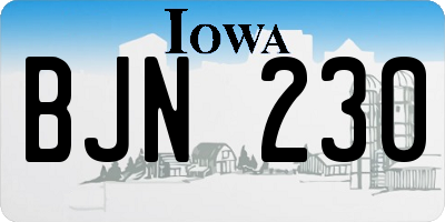 IA license plate BJN230