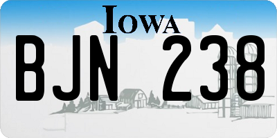 IA license plate BJN238
