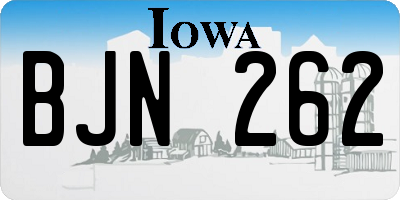 IA license plate BJN262