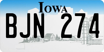IA license plate BJN274