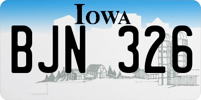 IA license plate BJN326