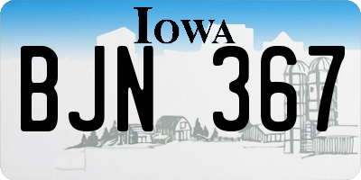 IA license plate BJN367