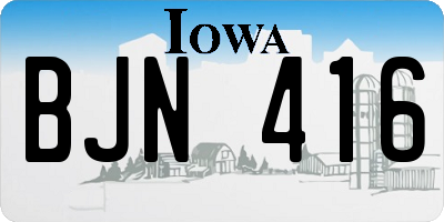 IA license plate BJN416