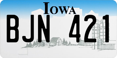 IA license plate BJN421