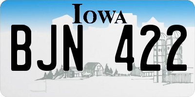 IA license plate BJN422