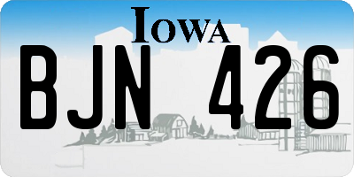 IA license plate BJN426