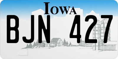IA license plate BJN427