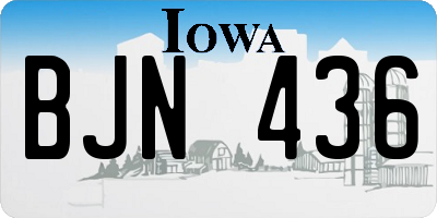 IA license plate BJN436