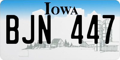 IA license plate BJN447